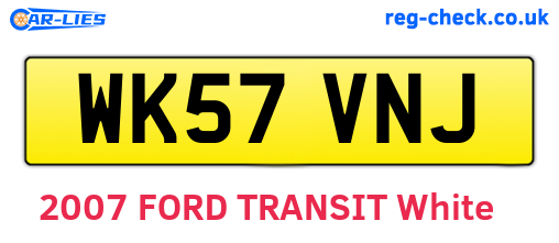 WK57VNJ are the vehicle registration plates.