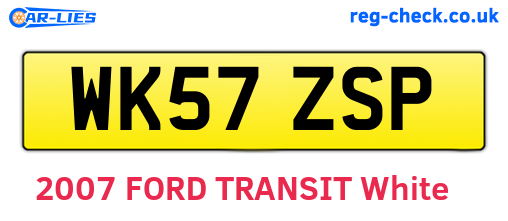 WK57ZSP are the vehicle registration plates.