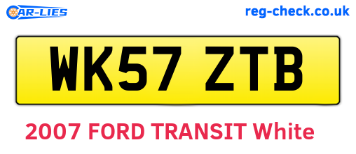 WK57ZTB are the vehicle registration plates.