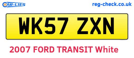 WK57ZXN are the vehicle registration plates.