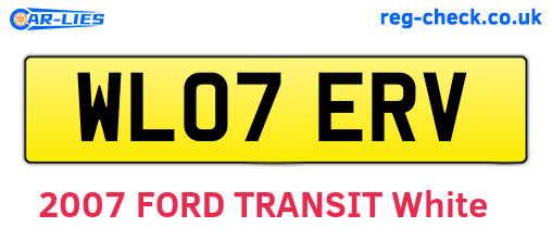 WL07ERV are the vehicle registration plates.