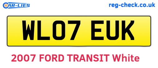 WL07EUK are the vehicle registration plates.