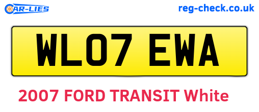 WL07EWA are the vehicle registration plates.