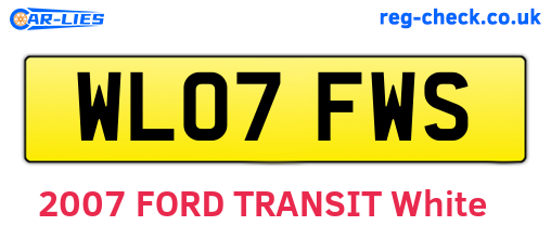 WL07FWS are the vehicle registration plates.