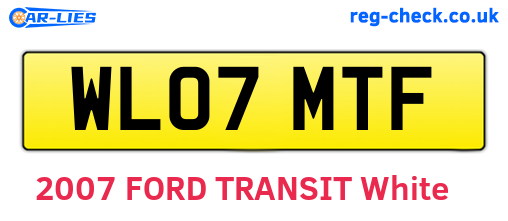 WL07MTF are the vehicle registration plates.