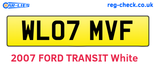 WL07MVF are the vehicle registration plates.