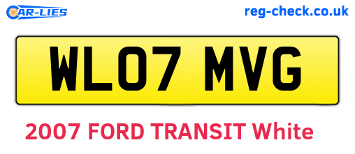 WL07MVG are the vehicle registration plates.