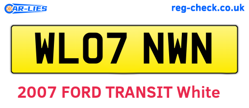 WL07NWN are the vehicle registration plates.