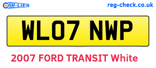 WL07NWP are the vehicle registration plates.