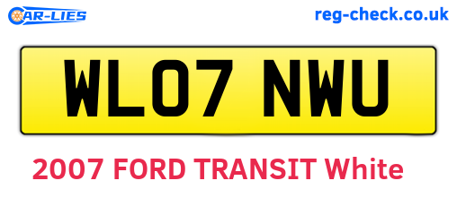 WL07NWU are the vehicle registration plates.