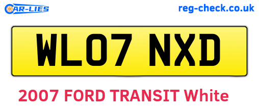 WL07NXD are the vehicle registration plates.