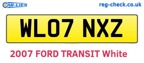 WL07NXZ are the vehicle registration plates.