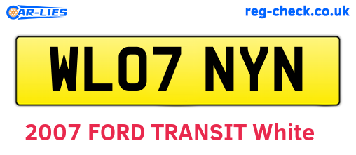 WL07NYN are the vehicle registration plates.