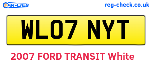 WL07NYT are the vehicle registration plates.