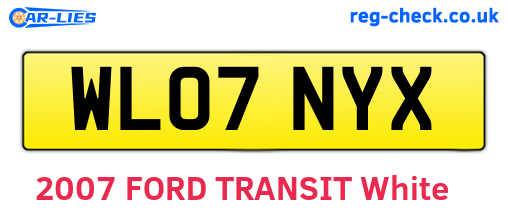 WL07NYX are the vehicle registration plates.