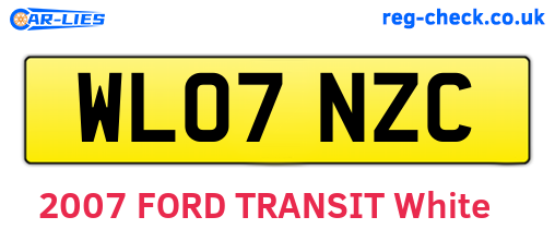 WL07NZC are the vehicle registration plates.