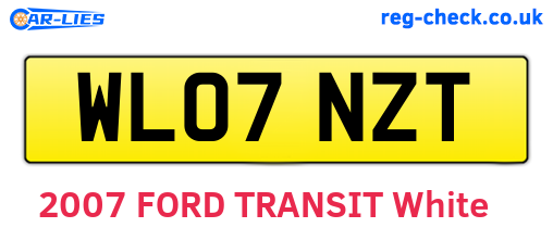 WL07NZT are the vehicle registration plates.