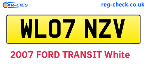 WL07NZV are the vehicle registration plates.