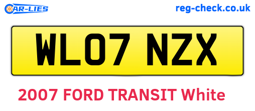 WL07NZX are the vehicle registration plates.