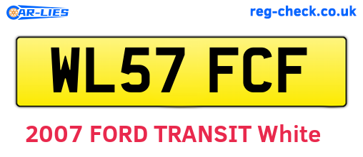 WL57FCF are the vehicle registration plates.