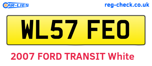 WL57FEO are the vehicle registration plates.