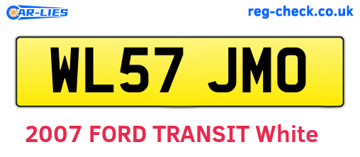 WL57JMO are the vehicle registration plates.