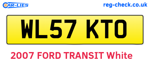 WL57KTO are the vehicle registration plates.