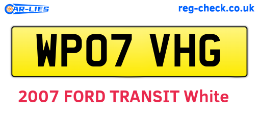 WP07VHG are the vehicle registration plates.