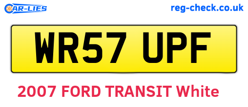 WR57UPF are the vehicle registration plates.