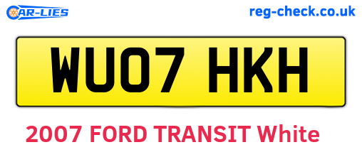 WU07HKH are the vehicle registration plates.
