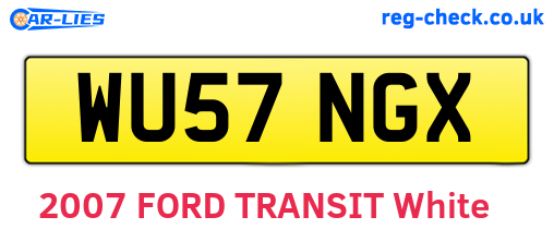 WU57NGX are the vehicle registration plates.
