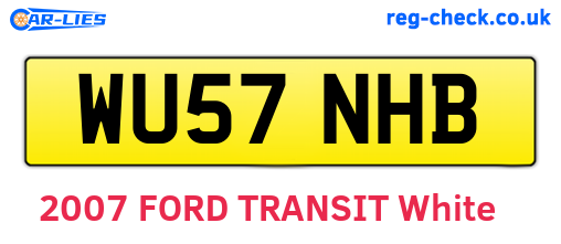 WU57NHB are the vehicle registration plates.