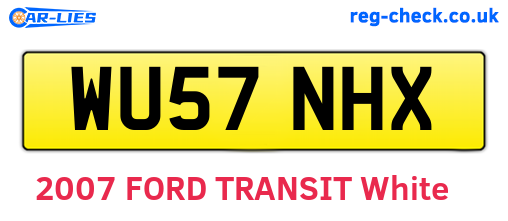 WU57NHX are the vehicle registration plates.