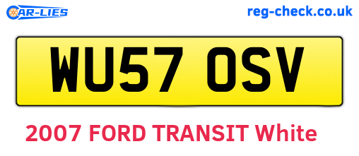 WU57OSV are the vehicle registration plates.