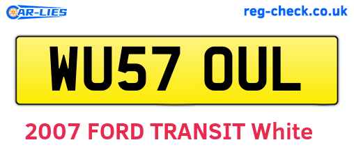 WU57OUL are the vehicle registration plates.