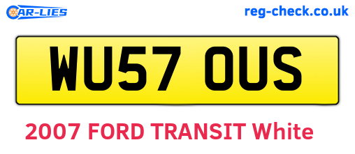 WU57OUS are the vehicle registration plates.