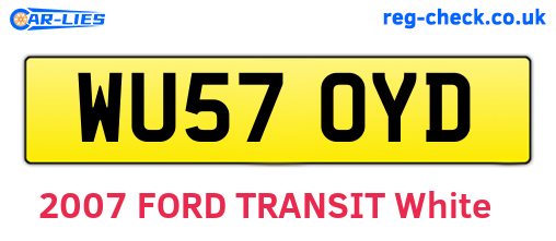 WU57OYD are the vehicle registration plates.