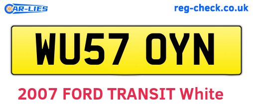 WU57OYN are the vehicle registration plates.