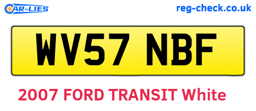 WV57NBF are the vehicle registration plates.