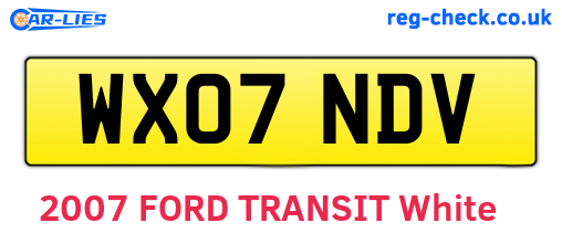 WX07NDV are the vehicle registration plates.