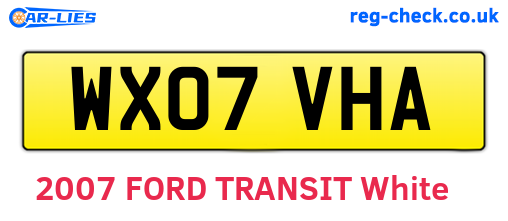 WX07VHA are the vehicle registration plates.