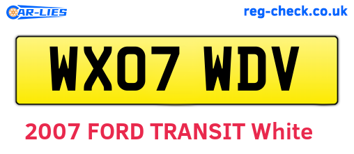 WX07WDV are the vehicle registration plates.