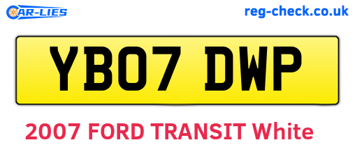 YB07DWP are the vehicle registration plates.