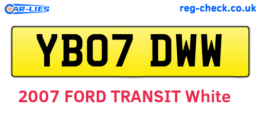 YB07DWW are the vehicle registration plates.