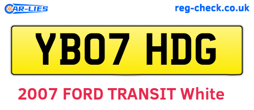 YB07HDG are the vehicle registration plates.