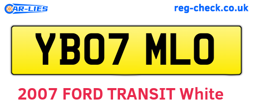 YB07MLO are the vehicle registration plates.