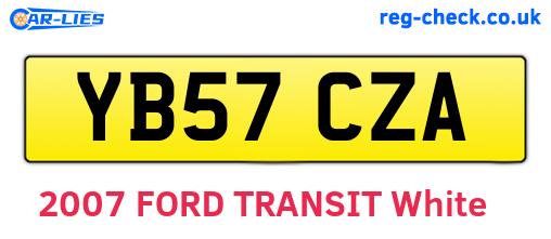 YB57CZA are the vehicle registration plates.