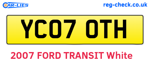 YC07OTH are the vehicle registration plates.