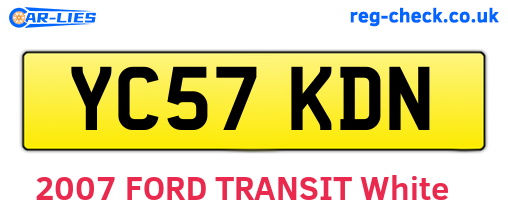 YC57KDN are the vehicle registration plates.