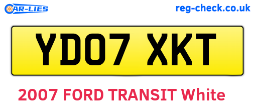 YD07XKT are the vehicle registration plates.